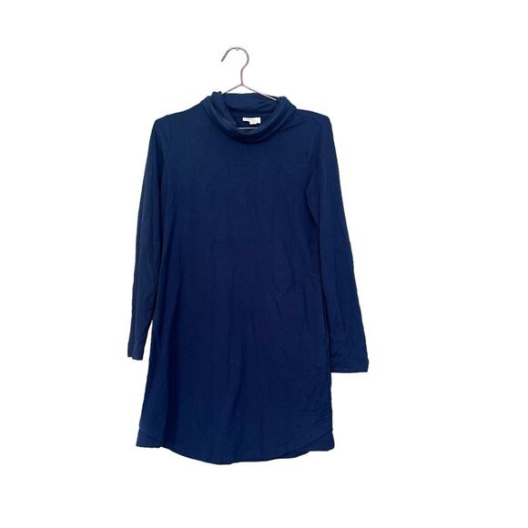 Pure jill Luxe Tencel Cowl Neck Jersey Dress Blue Long Sleeve Pockets size XS - Picture 2 of 6